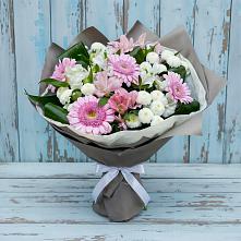 Букет цветов из:  Герберы, Альстромерии и Хризантемы в Десногорске