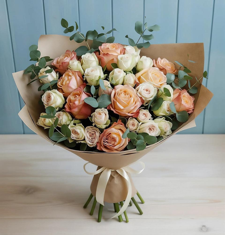 Букет цветов из: Альстромерии и Розы в Десногорске