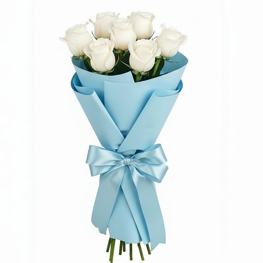 Букет 7 белых роз Проуд в Десногорске