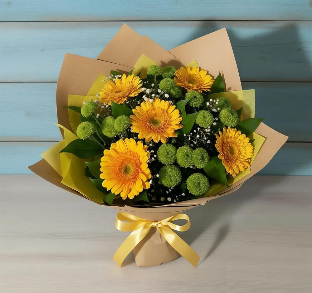 Букет цветов из: Герберы и Хризантемы в Десногорске