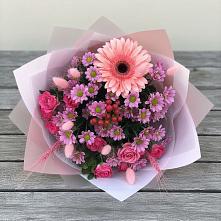 Букет цветов из:  Розы, Герберы и Хризантемы #REPLACE_PRED# Десногорске